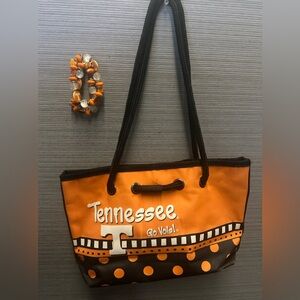Tennessee Orange Polka Dot Tote and braclet